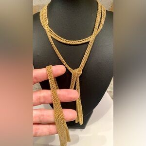 18K gold 46g 40” scarf necklace mint